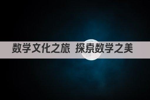 数学文化之旅 探索数学之美 